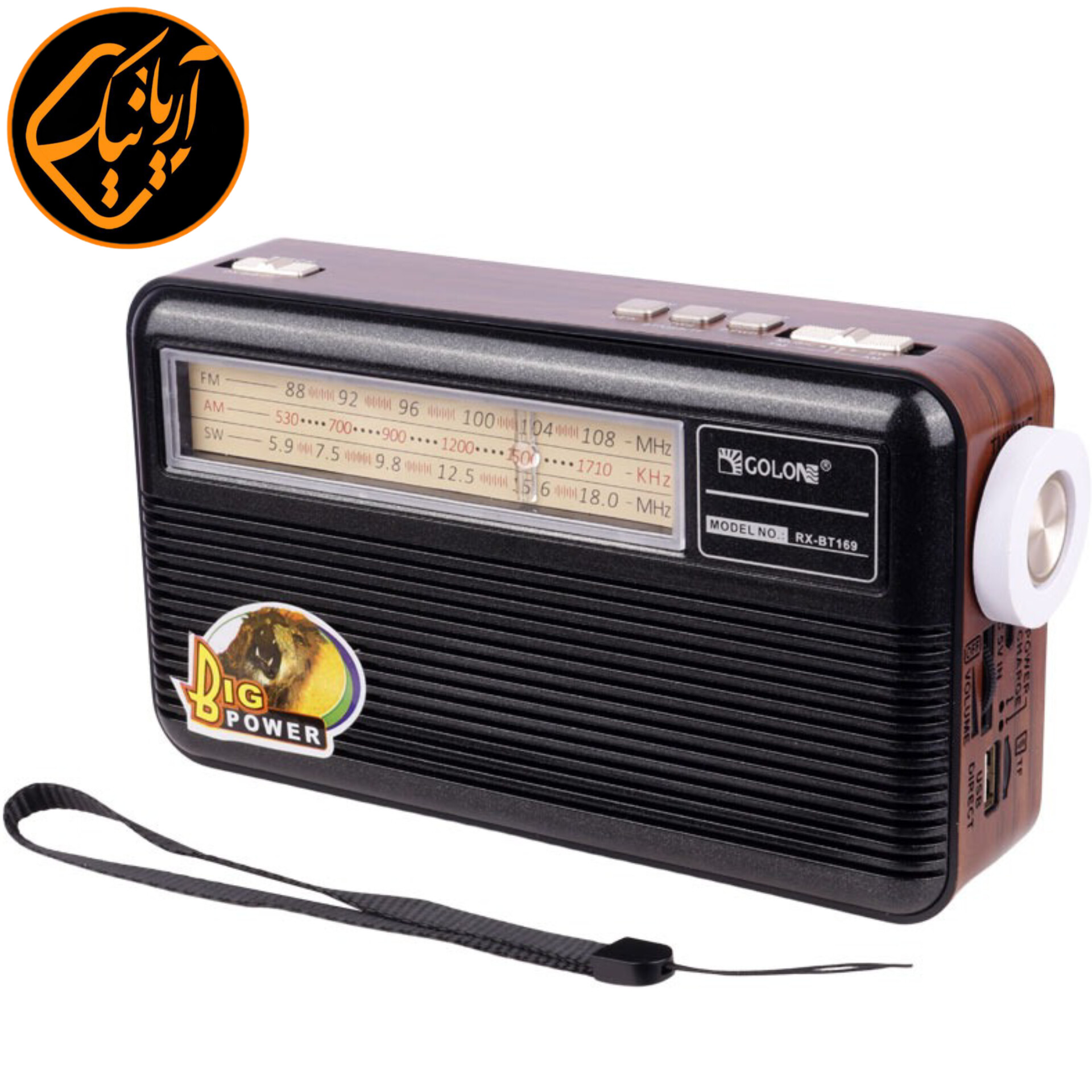 رادیو اسپیکر تمام موج فلش خور بلوتوثی اصلی گولون مدل RX-BT168