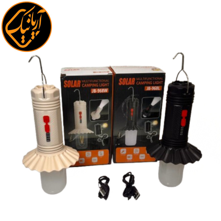 چراغ قوه و چراغ آویز شارژی با قابلیت مگنت باتری خور مناسب شرایط اضطراری مدل JB-968L