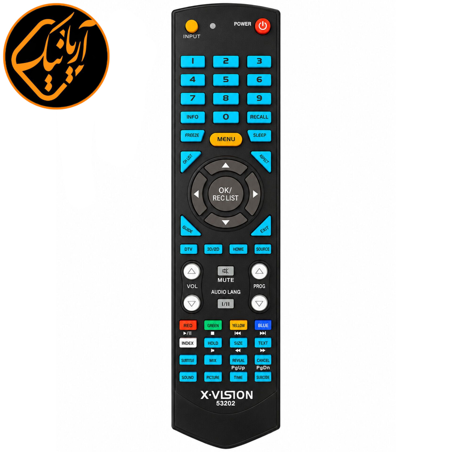 کنترل اصلی شرکتی تلویزیون ایکس ویژن 53202 اورجینال با کیفیت عالی