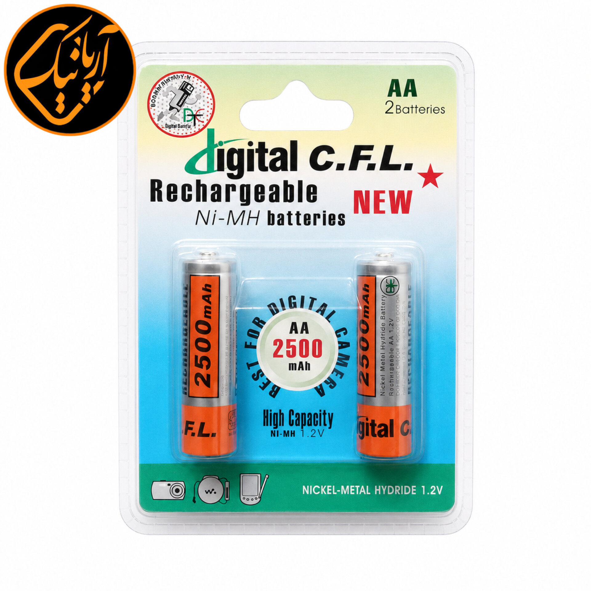 باتری قلمی شارژی ظرفیت ۲۵۰۰ میلی آمپر CFL اصلی مناسب برای انواع دستگاه‌ها با کیفیت بسیار عالی