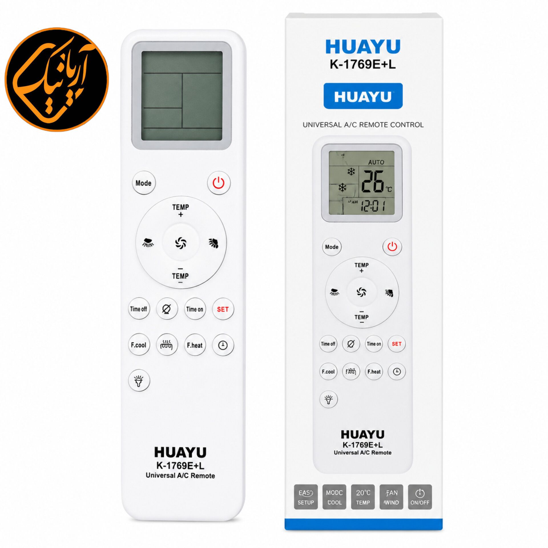 ریموت کنترل یونیورسال کولر گازی HUAYU K-1769E+L اصلی سازگار با بیش از 1000 مدل اسپلیت و کولر گازی 🧊📺🔧