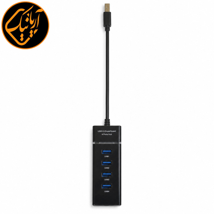 هاب USB 3.0 با چهار پورت اورجینال سرعت 5Gbps با کابل 30 سانتیمتری مناسب لپ تاپ، کامپیوتر و هارد