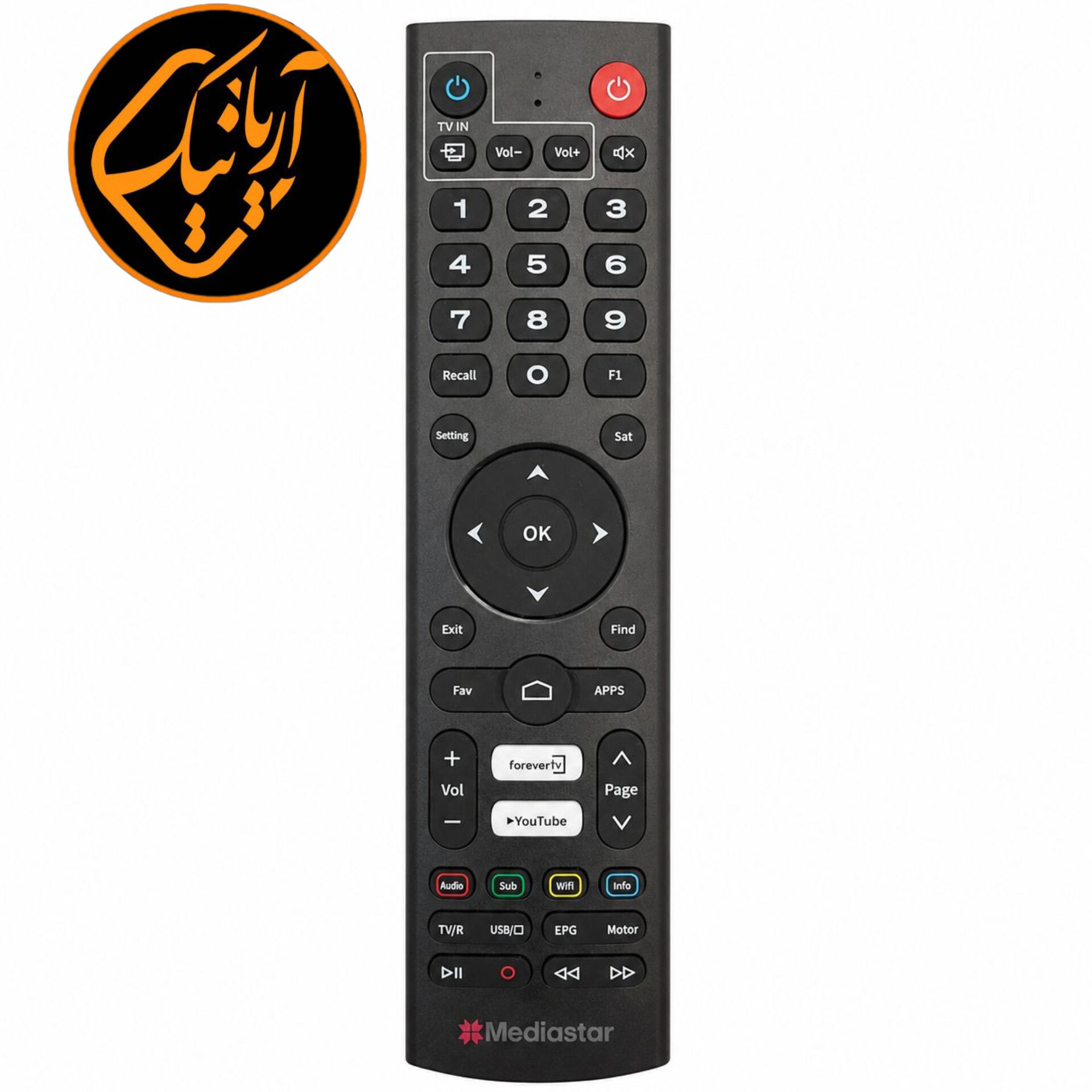 کنترل میکروسوئیچی گیرنده دیجیتال مدیا استار مدل هشتگ دارای کلید یوتیوب، وایفای کیفیت درجه یک