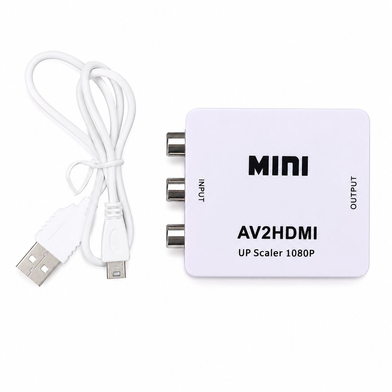 تبدیل AV به HDMI مدل Mini AV2HDMI | مبدل تصویر و صدا AV (سه فیش RCA) به HDMI با خروجی Full HD 1080P