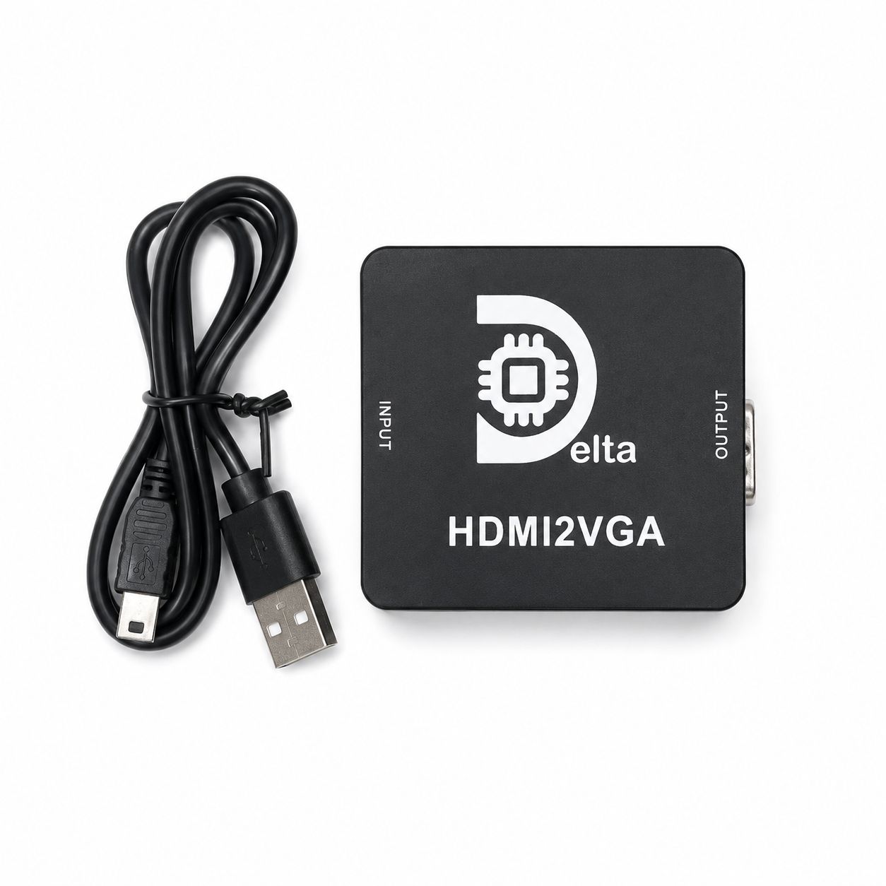 مبدل HDMI به VGA دلتا 4K | تبدیل HDMI به VGA با خروجی تصویر Full HD 1080P | مناسب مانیتور، ویدئو پروژکتور و تلویزیون