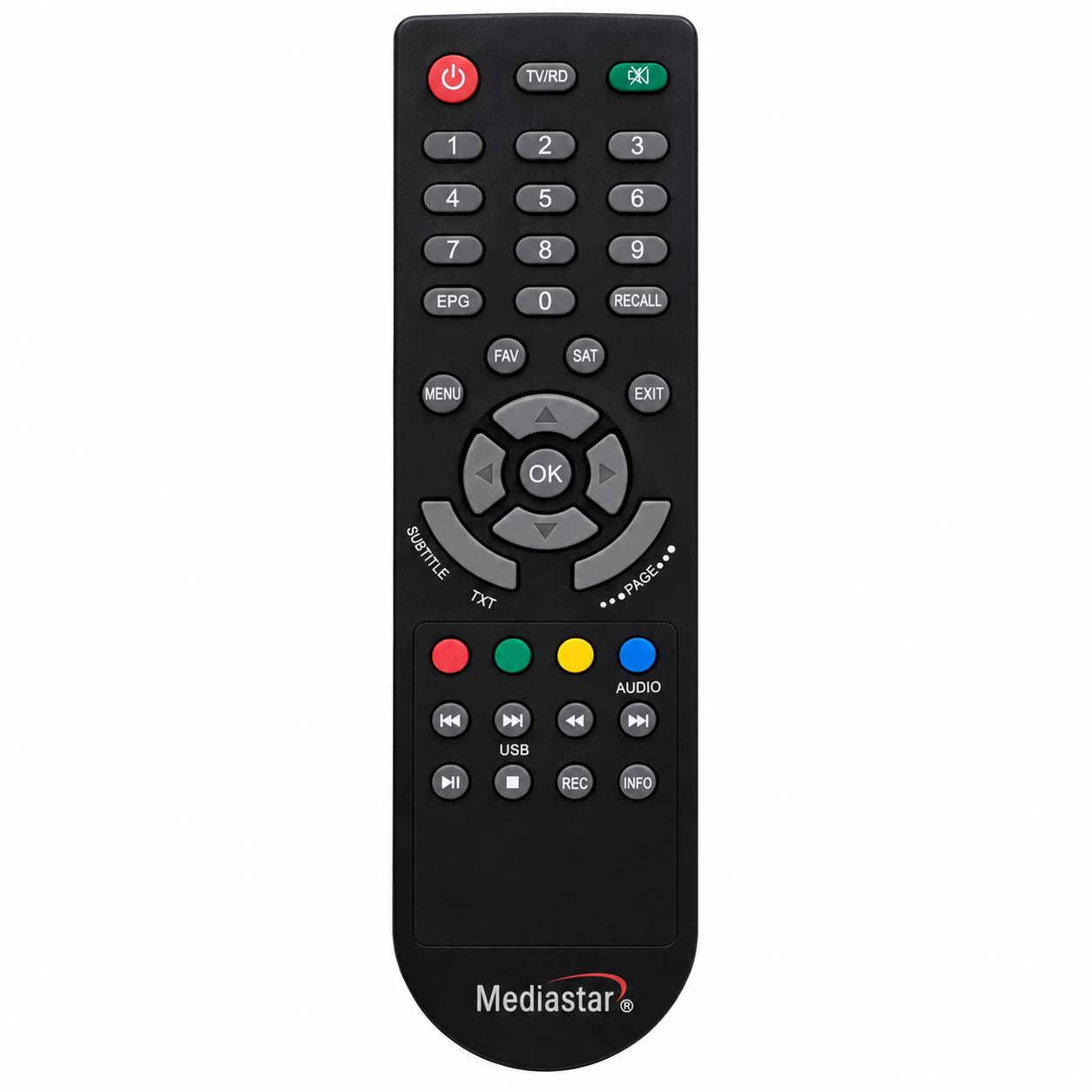 کنترل گیرنده دیجیتال مدیا استار 1244 ته گرد اصلی با کیفیت عالی | ریموت Mediastar 1244 Original