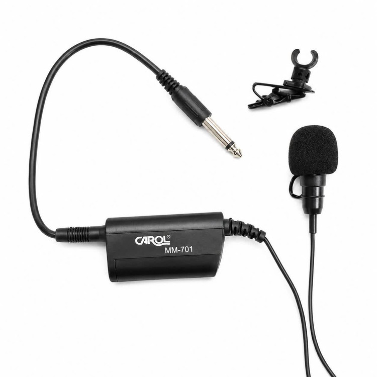 میکروفون یقه ای با سیم کارول مدل MM-701 اصلی میکروفن پرقدرت حرفه ای بدون نویز مناسب برای سخنرانی، اجرا، خبرنگاری و ضبط صدا