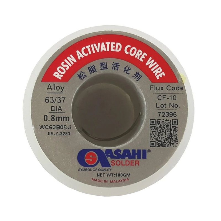 سیم لحیم آساهی Asahi مدل CF-10 قطر 0.8 میلیمتر وزن 100 گرم اصلی درجه یک