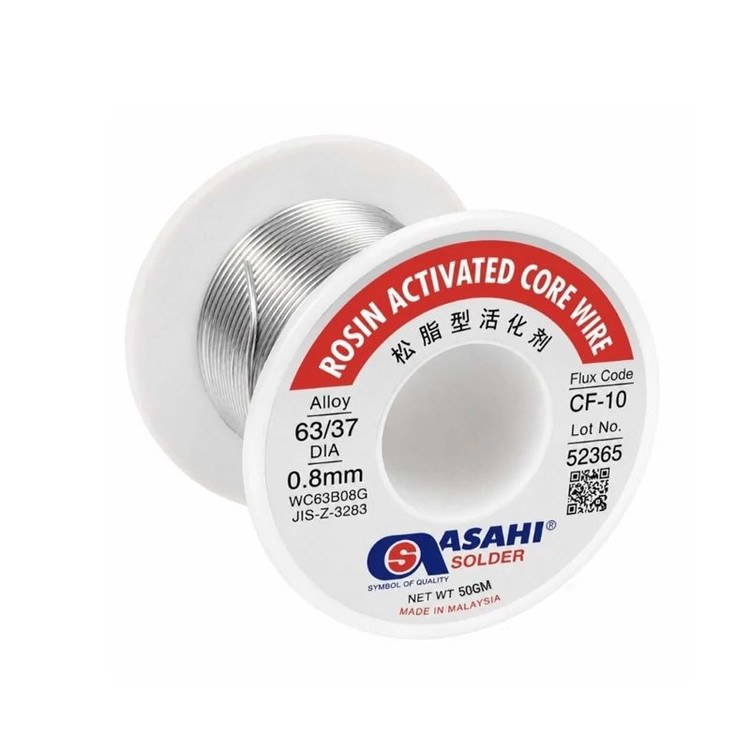 سیم لحیم آساهی Asahi مدل CF-10 قطر 0.8 میلیمتر وزن 100 گرم اصلی درجه یک