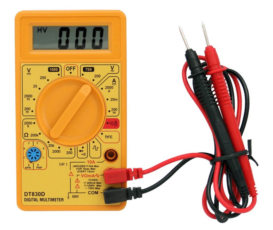مولتی متر دیجیتال DT830B | مولتی‌متر کوچک و قابل حمل برای تعمیرات و الکترونیک