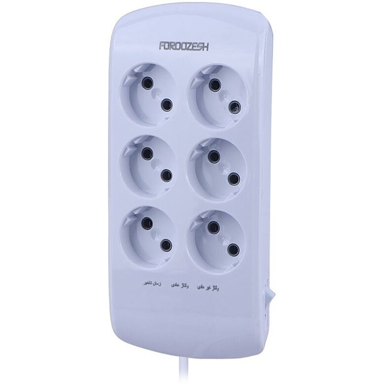 محافظ برق دیجیتال 6 خانه ارت‌دار صوتی تصویری لوتوس فروزش مدل LT600D با کابل 1.8 متری