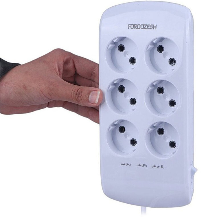 محافظ برق دیجیتال 6 خانه ارتدار صوتی تصویری لوتوس فروزش مدل LT600D با کابل 2.8 متری