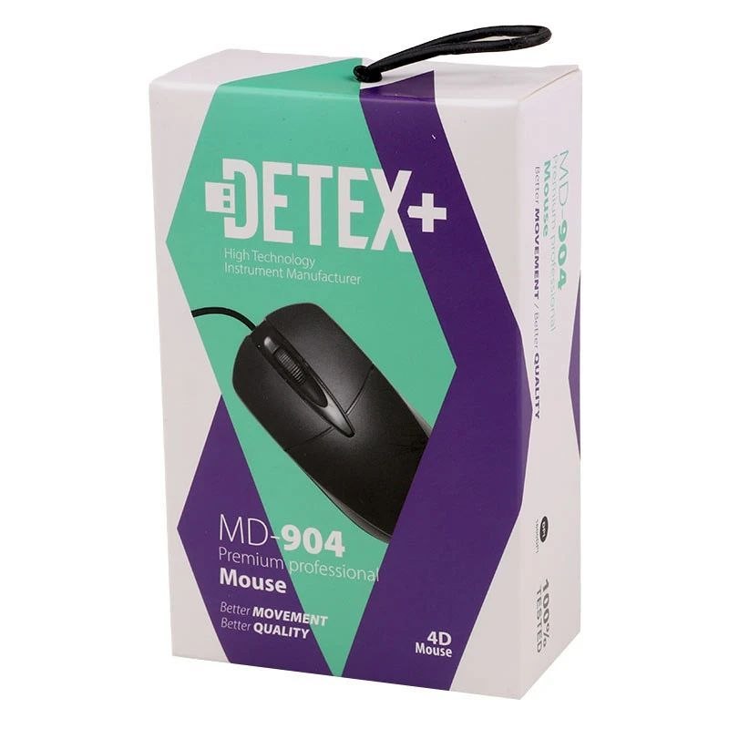 موس سیم دار دیتکس پلاس  اصلی مقاوم در فشار ضربه و طراحی ارگونو میک  Detex+ مدل MD-904