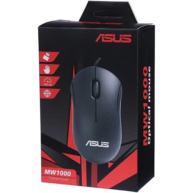موس با سیم ایسوس ASUS مدل MW1000 با اتصال USB با کابل 1.1متری