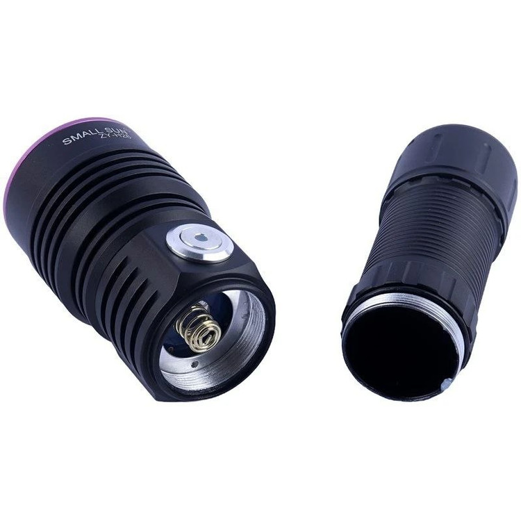 چراغ قوه یووی شارژی اسمال سان مدل ZY-H26 UV اصلی فرابنفش با باتری ۶۸۰۰ میلیآمپر ساعت و درگاه شارژ Type-C، مناسب تشخیص اسکناس تقلبی و بررسی سنگهای معدنی